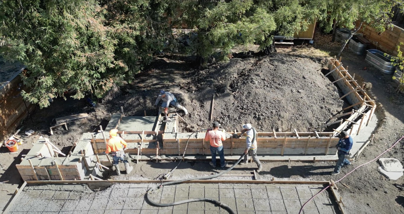 Concrete foundation pour in Mount Vernon VA